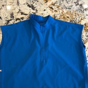 Figs Royal Blue Rafaela Scrub Top with High Neckline small